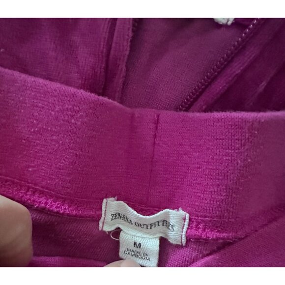 Zenana Outfitters hot pink velour zip hoodie and matching pants S/M - Picture 3 of 9